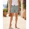 imageArachampCloz Womens Linen Blend High Waist Business Casual Wide Leg Shorts 2026Gray Green
