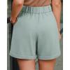 imageArachampCloz Womens Linen Blend High Waist Business Casual Wide Leg Shorts 2026Gray Green