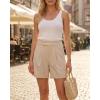 imageArachampCloz Womens Linen Blend High Waist Business Casual Wide Leg Shorts 2026Khaki
