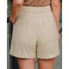 imageArachampCloz Womens Linen Blend High Waist Business Casual Wide Leg Shorts 2026Khaki