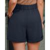 imageArachampCloz Womens Linen Blend High Waist Business Casual Wide Leg Shorts 2026Navy