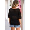 imageArachampCloz Womens Linen Blend Off Shoulder Summer Cover Up Beach Casual Crochet Tops Hollow Out Vacation Outfits 2026Black