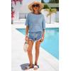 imageArachampCloz Womens Linen Blend Off Shoulder Summer Cover Up Beach Casual Crochet Tops Hollow Out Vacation Outfits 2026Blue