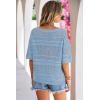 imageArachampCloz Womens Linen Blend Off Shoulder Summer Cover Up Beach Casual Crochet Tops Hollow Out Vacation Outfits 2026Blue