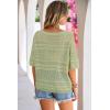 imageArachampCloz Womens Linen Blend Off Shoulder Summer Cover Up Beach Casual Crochet Tops Hollow Out Vacation Outfits 2026Light Green