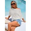 imageArachampCloz Womens Linen Blend Off Shoulder Summer Cover Up Beach Casual Crochet Tops Hollow Out Vacation Outfits 2026White