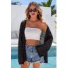 imageArachampCloz Womens Linen Blend Summer Crochet Cardigans Lightweight Lacey Kint Hollow Out Beach Vacation Outfits Trendy 2026Black
