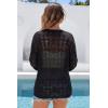 imageArachampCloz Womens Linen Blend Summer Crochet Cardigans Lightweight Lacey Kint Hollow Out Beach Vacation Outfits Trendy 2026Black