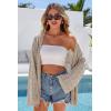 imageArachampCloz Womens Linen Blend Summer Crochet Cardigans Lightweight Lacey Kint Hollow Out Beach Vacation Outfits Trendy 2026Khaki