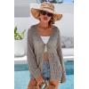imageArachampCloz Womens Linen Blend Summer Crochet Cardigans Lightweight Lacey Kint Hollow Out Beach Vacation Outfits Trendy 2026Nutmeg