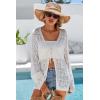 imageArachampCloz Womens Linen Blend Summer Crochet Cardigans Lightweight Lacey Kint Hollow Out Beach Vacation Outfits Trendy 2026White