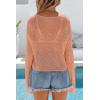 imageArachampCloz Womens Linen Blend Tie Front Crochet Bolero Shrug Beach Cropped Lightweight Cardigan 2026Orange