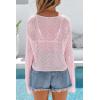 imageArachampCloz Womens Linen Blend Tie Front Crochet Bolero Shrug Beach Cropped Lightweight Cardigan 2026Pink