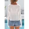 imageArachampCloz Womens Linen Blend Tie Front Crochet Bolero Shrug Beach Cropped Lightweight Cardigan 2026White