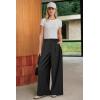 imageArachampCloz Womens Linen Blend Wide Leg Palazzo Pants AllSeason Business Casual Outfits Dress TrousersBlack