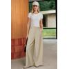 imageArachampCloz Womens Linen Blend Wide Leg Palazzo Pants AllSeason Business Casual Outfits Dress TrousersKhaki