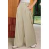 imageArachampCloz Womens Linen Blend Wide Leg Palazzo Pants AllSeason Business Casual Outfits Dress TrousersKhaki