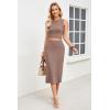 imageArachampCloz Womens Non See Through 2 Piece Sets Tank Top and Midi Skirt Knit OutfitsCoffee