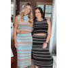 imageArachampCloz Womens Non See Through 2 Piece Sets Tank Top and Midi Skirt Knit OutfitsLight Bluebrown