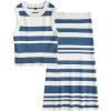 imageArachampCloz Womens Non See Through 2 Piece Sets Tank Top and Midi Skirt Knit OutfitsWhitelake Blue