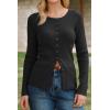 imageArachampCloz Womens Wool Blend Button Up Business Casual Cardigan Tops Outfits 2026Black