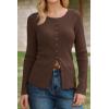 imageArachampCloz Womens Wool Blend Button Up Business Casual Cardigan Tops Outfits 2026Coffee