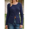 imageArachampCloz Womens Wool Blend Button Up Business Casual Cardigan Tops Outfits 2026Navy
