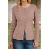 imageArachampCloz Womens Wool Blend Button Up Business Casual Cardigan Tops Outfits 2026Oatmeal Dusty Pink