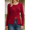 imageArachampCloz Womens Wool Blend Button Up Business Casual Cardigan Tops Outfits 2026Red
