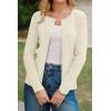 imageArachampCloz Womens Wool Blend Button Up Business Casual Cardigan Tops Outfits 2026White