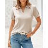 imageArachampCloz Womens Wool Blend Knit Spring Summer Business Casual Lightweight Short Sleeve Sweater Pullover 2026Apricot
