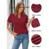 imageArachampCloz Womens Wool Blend Knit Spring Summer Business Casual Lightweight Short Sleeve Sweater Pullover 2026Burgundy Red