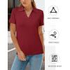 imageArachampCloz Womens Wool Blend Knit Spring Summer Business Casual Lightweight Short Sleeve Sweater Pullover 2026Burgundy Red