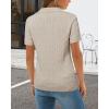 imageArachampCloz Womens Wool Blend Knit Spring Summer Business Casual Lightweight Short Sleeve Sweater Pullover 2026Cable Knitapricot