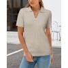 imageArachampCloz Womens Wool Blend Knit Spring Summer Business Casual Lightweight Short Sleeve Sweater Pullover 2026Cable Knitapricot