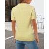 imageArachampCloz Womens Wool Blend Knit Spring Summer Business Casual Lightweight Short Sleeve Sweater Pullover 2026Cable Knityellow
