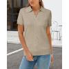 imageArachampCloz Womens Wool Blend Knit Spring Summer Business Casual Lightweight Short Sleeve Sweater Pullover 2026Oatmeal
