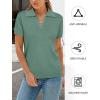 imageArachampCloz Womens Wool Blend Knit Spring Summer Business Casual Lightweight Short Sleeve Sweater Pullover 2026Sage Green