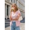 imageArachampCloz Womens Wool Blend Lightweight Cardigan Short Sleeve Summer Oversized Casual Sweaters TopsLight Pink