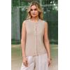 imageArachampCloz Womens Wool Blend Non See Through Button Down Business Casual Tank Tops 2026Apricot