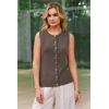 imageArachampCloz Womens Wool Blend Non See Through Button Down Business Casual Tank Tops 2026Coffee