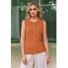 imageArachampCloz Womens Wool Blend Non See Through Button Down Business Casual Tank Tops 2026Dark Orange