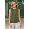 imageArachampCloz Womens Wool Blend Non See Through Button Down Business Casual Tank Tops 2026Olive Green