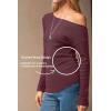 imageArachampCloz Womens Wool Blend Off The Shoulder Sweaters Ruched Slim Fit Date Top 2026Dark Red