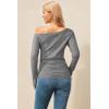 imageArachampCloz Womens Wool Blend Off The Shoulder Sweaters Ruched Slim Fit Date Top 2026Gray