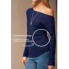 imageArachampCloz Womens Wool Blend Off The Shoulder Sweaters Ruched Slim Fit Date Top 2026Navy