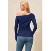 imageArachampCloz Womens Wool Blend Off The Shoulder Sweaters Ruched Slim Fit Date Top 2026Navy