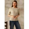 imageArachampCloz Womens Wool Blend Old Money Cable Knit Elbow Sleeve Sweaters 2025Apricotcable