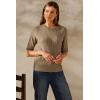 imageArachampCloz Womens Wool Blend Old Money Cable Knit Elbow Sleeve Sweaters 2025Light Browncable