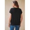 imageArachampCloz Womens Wool Blend Short Sleeve Oversized Sweater Business Casual Tops 2026Black
